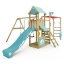 Wickey Spielturm Smart Baboon-Pastellblaue Rutsche-Pastellblaue Plane  834053