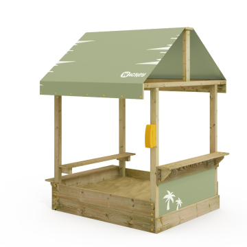 Zandbak met dak en picknicktafel Wickey Dinky 115x135x28 cm  835204