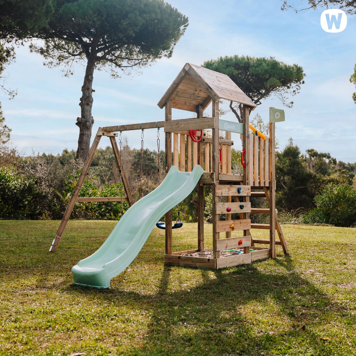 Aire de jeux Wickey MultiFlyer avec toit en bois Nature  834807_k